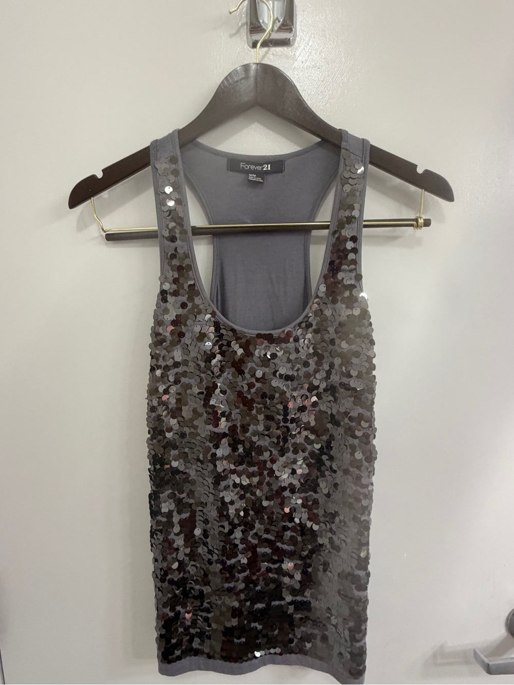 Forever 21 Gray Sequin Tank Top